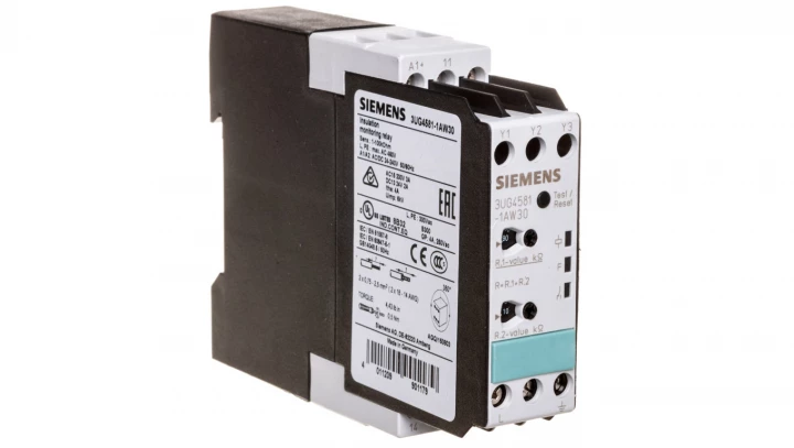 Przekaźnik kontroli izolacji sieci IT-400V AC 1-100kOhm 24-240V AC/DC 3UG4581-1AW30