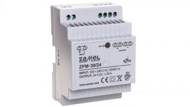 Zasilacz impulsowy TH-35 30W 24V DC ZPM-30/24 EXT10000209