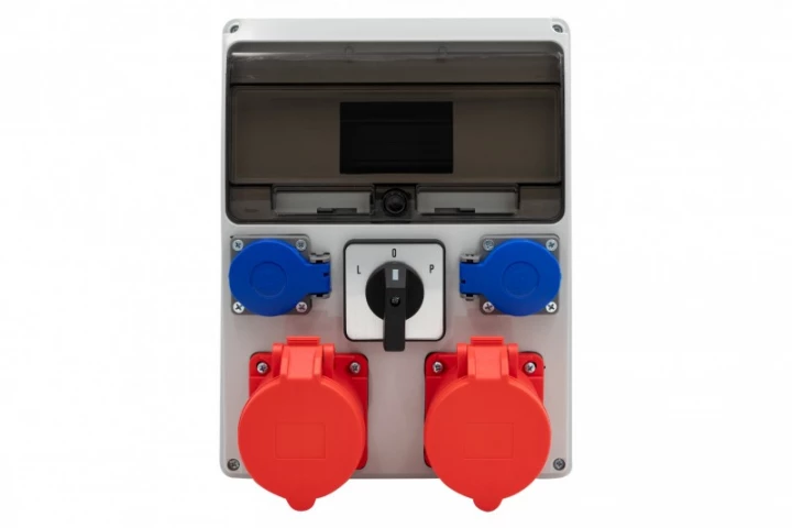 Rozdzielnica LAGO 11M - gniazda proste 2x32/5, 2x230V, L/P(32A) /11 modułów/ IP44