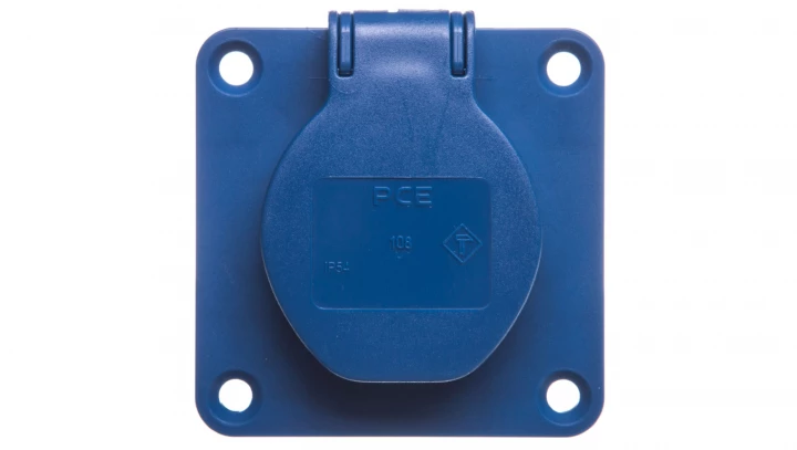 Gniazdo tablicowe 10/16A 2P+Z 230V /70x70/ niebieskie 108-7b