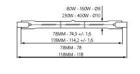 Projektorowa żarówka halogenowa J-80W 78MM STAR 8490