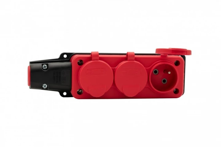 Listwa gumowa 3x230V 16A IP54 czerwona