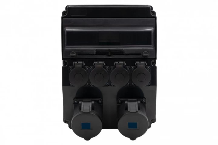 Rozdzielnica CAJA 12M SCENIC - gniazda proste 2x32A 3p, 4x230V /12 modułów/ IP44