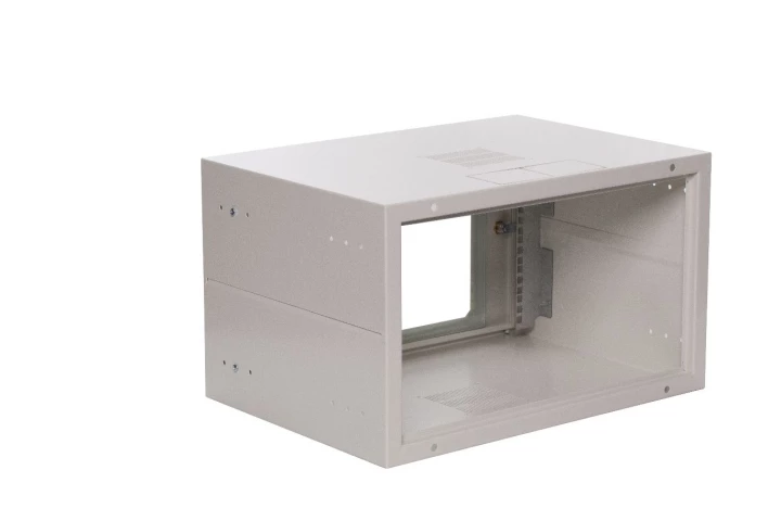 Szafa RACK 19 cali 6U 600x400mm IP30 RAL7035 (drzwi przeszklone) SZW Simple SZWS-19-6U-40-DS 19-8008SZWS-19-6U-40-DS