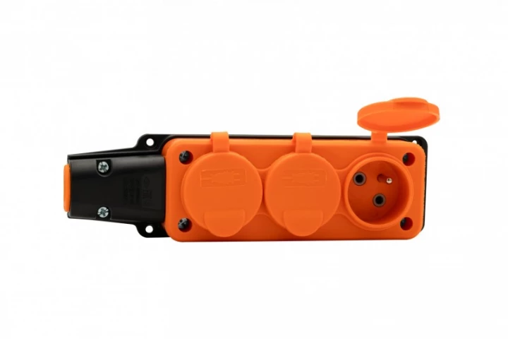 Listwa gumowa 3x230V 16A IP54 pomarańczowa