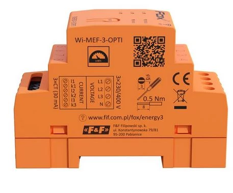 FOX Monitor-licznik zużycia energii 3 fazowy 200A Wi-Fi Energy-3-OPTI-200 Wi-MEF-3-OPTI-200