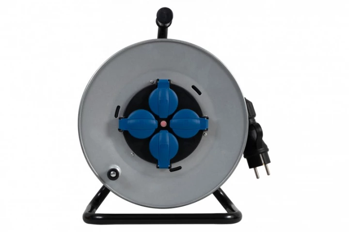 Przedłużacz na bębnie metalowym MIDI-290 4x230V OPD 3x2,5 z termikiem /50m/