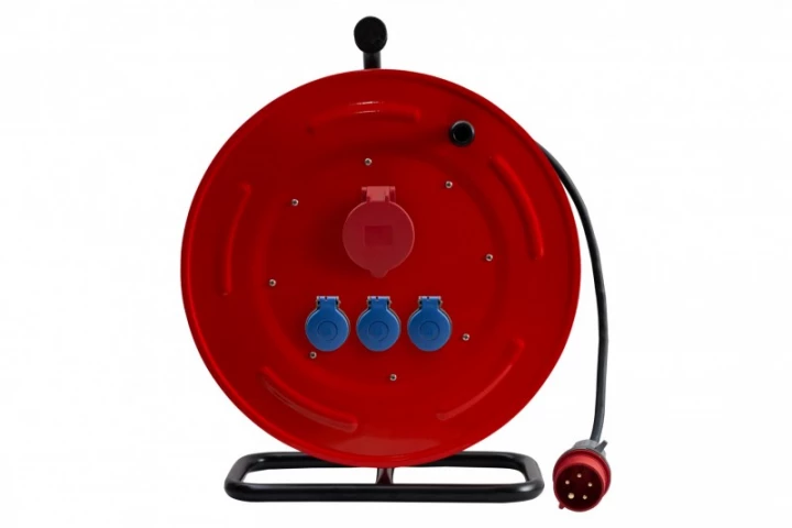 Przedłużacz siłowy na bębnie metalowym MAKARA-460 OPD 5x4  32A 5p, 3x230V, wtyczka 32A 5p - 35m