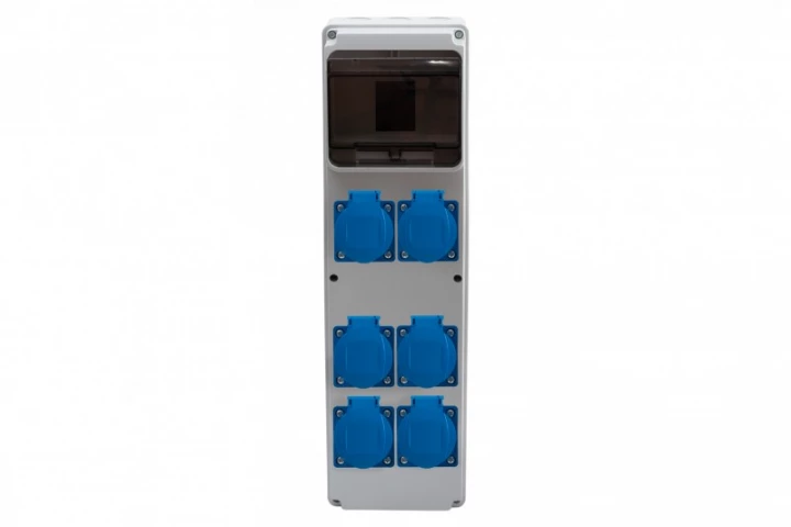 Rozdzielnica ULISSE 6M MAXI - gniazda 6x230V /6 modułów/ IP44