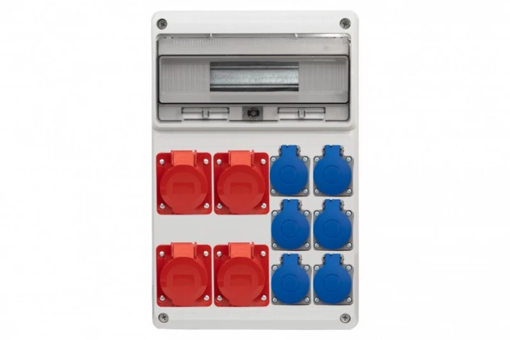 Rozdzielnica LEGATO 16M - gniazda 3x16A 5p, 32A 5p, 6x230V /16 modułów/ IP44