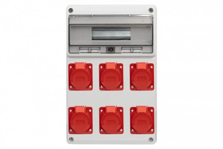 Rozdzielnica LEGATO 16M - gniazda 4x16A 5p, 2x32A 5p /16 modułów/ IP44