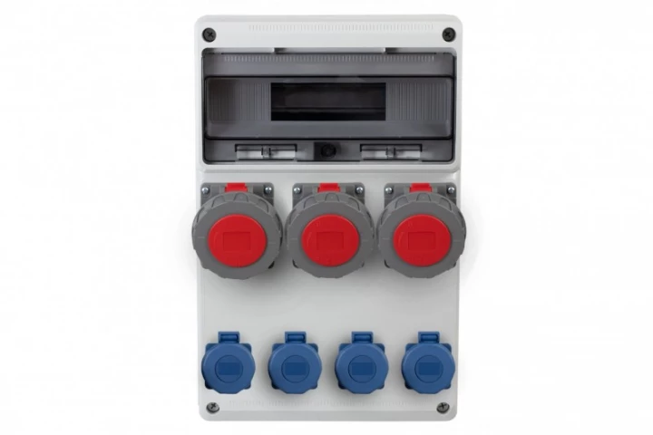 Rozdzielnica LEGATO 16M - gniazda 3x32A 5p, 4x230V  /16 modułów/ IP65