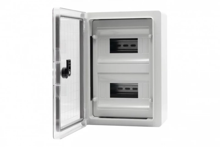 Szafa z tworzywa MP 300x400x170 mm IP65 drzwi przeźroczyste 2 rzędy 24 moduły