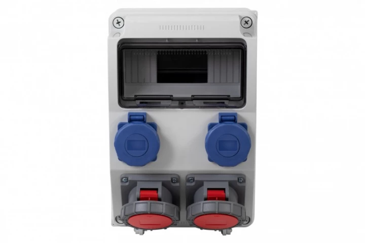 Rozdzielnica CAJA 9M - gniazda 2x32A 5p, 2x230V  /9 modułów/ IP65