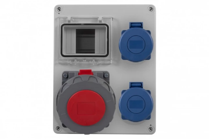 Rozdzielnica R-240 4M - gniazda 16A 5p, 2x230V  /4 moduły/ IP65