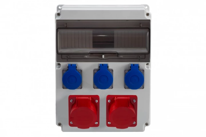 Rozdzielnica CAJA 12M - gniazda 2x16A 5p, 3x230V /12 modułów/ IP44