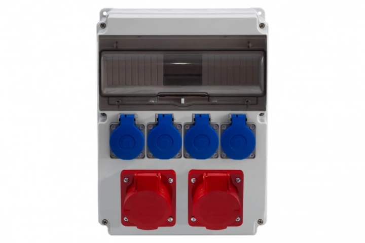 Rozdzielnica CAJA 12M - gniazda 2x16A 5p, 4x230V /12 modułów/ IP44