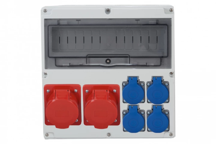 Rozdzielnica LAGO 14M - gniazda 2x32A 5p, 4x230V /14 modułów/ IP44