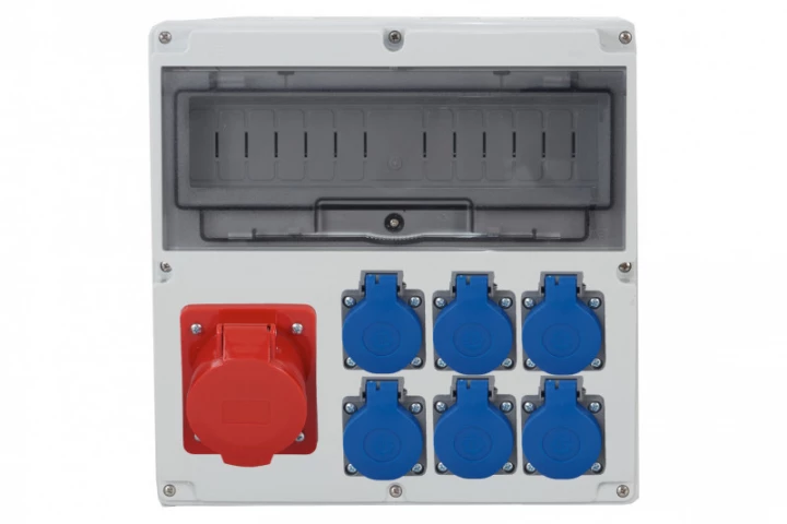 Rozdzielnica LAGO 14M - gniazda 16A 5p, 6x230V /14 modułów/ IP44