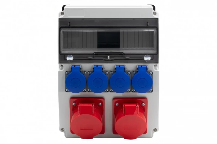 Rozdzielnica CAJA 12M BICOLOR - gniazda 2x32A 5p, 4x230V /12 modułów/ IP44