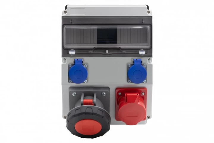 Rozdzielnica CAJA 12M BICOLOR - gniazda 16A 5p, 63A 5p, 2x230V /12 modułów/ IP44