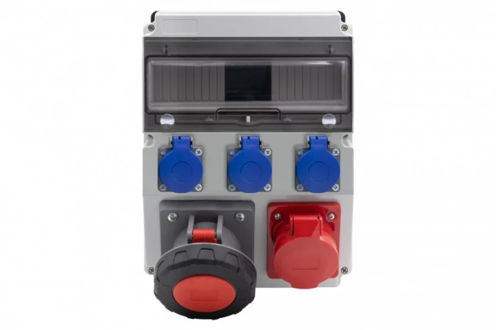 Rozdzielnica CAJA 12M BICOLOR - gniazda 16A 5p, 63A 5p, 3x230V /12 modułów/ IP44