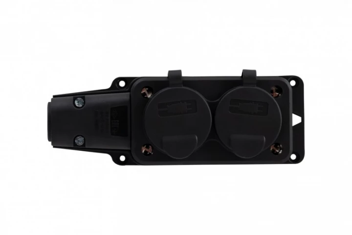 Listwa gumowa 2x230V 16A IP54 czarna
