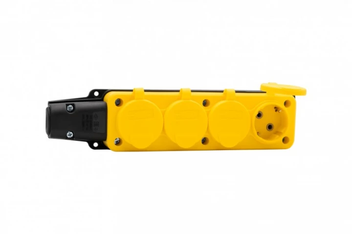 Listwa gumowa 4x230V 16A IP54 SCHUKO żółta