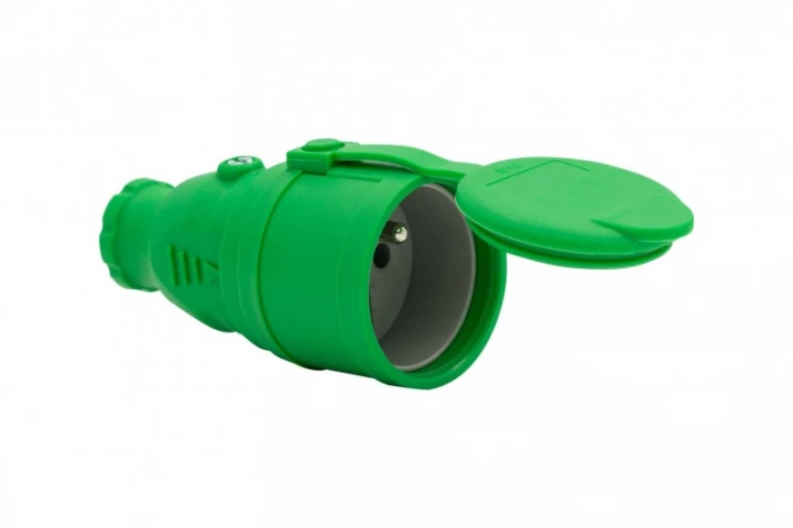 Gniazdo gumowe NOVA 230V 16A IP44 zielone