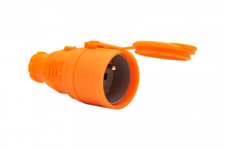 Gniazdo gumowe NOVA 230V 16A IP44 pomarańczowe