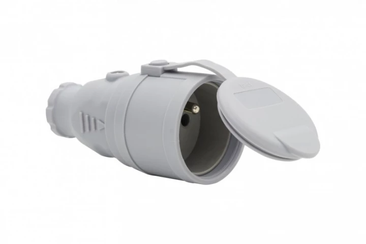 Gniazdo gumowe NOVA 230V 16A IP44 szare