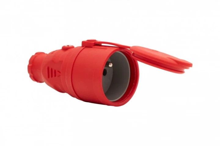 Gniazdo gumowe NOVA 230V 16A IP44 czerwone