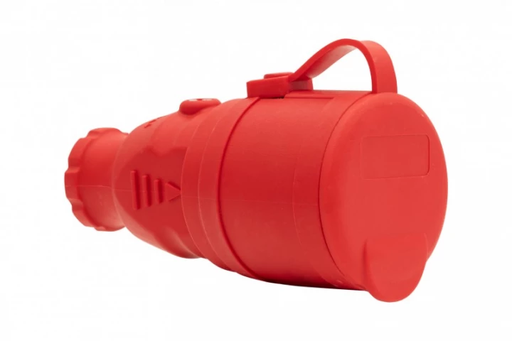 Gniazdo gumowe NOVA 230V 16A IP44 czerwone
