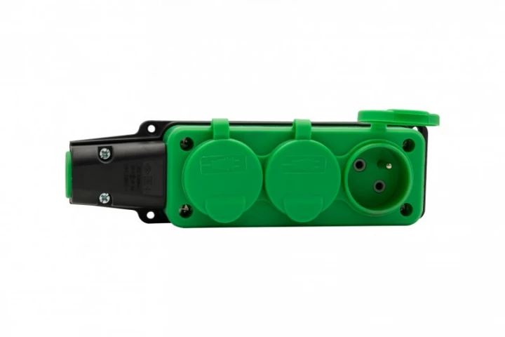 Listwa gumowa 3x230V 16A IP54 zielona