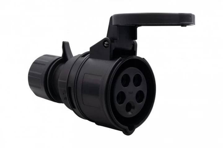 Gniazdo siłowe przenośne 16A 5p 380V-415V /FE/ IP44  czarne