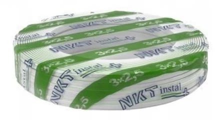Przewód nkt instal plus YDYp 3x2,5 żo biały 450/750 13029056 (50m)