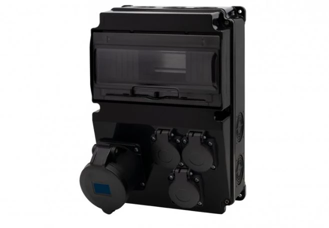 Rozdzielnica LAGO 10M SCENIC - gniazda proste 16A 3p, 3x230V /10 modułów/ IP44