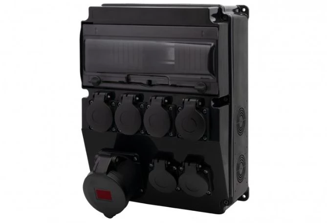 Rozdzielnica CAJA 12M SCENIC - gniazda proste 32A 5p, 6x230V /12 modułów/ IP44