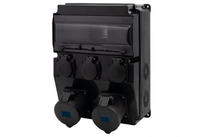 Rozdzielnica CAJA 12M SCENIC - gniazda proste 2x32A 3p, 3x230V /12 modułów/ IP44