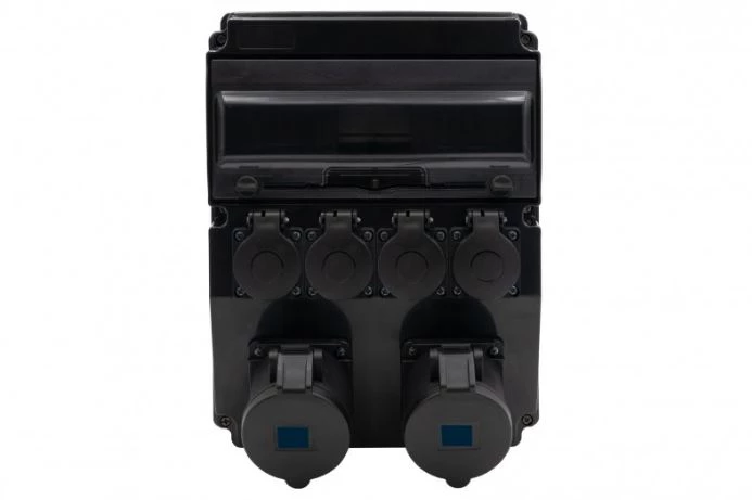 Rozdzielnica CAJA 12M SCENIC - gniazda proste 16A 3p, 32A 3p, 4x230V /12 modułów/ IP44