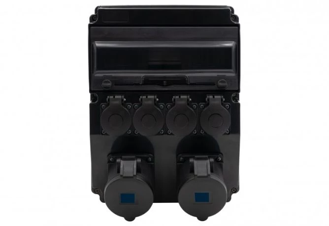 Rozdzielnica CAJA 12M SCENIC - gniazda proste 2x32A 3p, 4x230V /12 modułów/ IP44