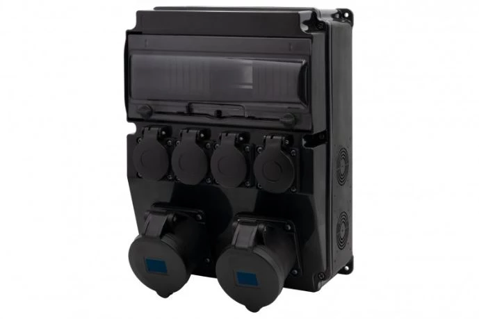 Rozdzielnica CAJA 12M SCENIC - gniazda proste 2x32A 3p, 4x230V /12 modułów/ IP44