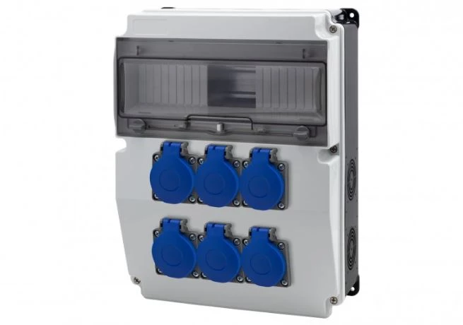 Rozdzielnica CAJA 12M BICOLOR - gniazda 6x230V /12 modułów/ IP44
