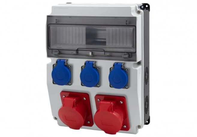 Rozdzielnica CAJA 12M BICOLOR - gniazda 2x16A 5p, 3x230V /12 modułów/ IP44
