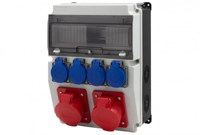 Rozdzielnica CAJA 12M BICOLOR - gniazda 2x16A 5p, 4x230V /12 modułów/ IP44