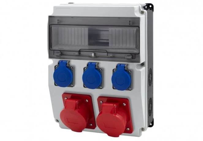 Rozdzielnica CAJA 12M BICOLOR - gniazda 2x32A 5p, 3x230V /12 modułów/ IP44