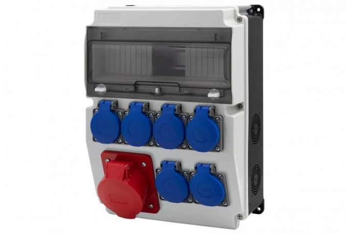 Rozdzielnica CAJA 12M BICOLOR - gniazda 16A 5p, 6x230V /12 modułów/ IP44