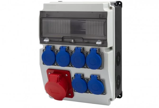 Rozdzielnica CAJA 12M BICOLOR - gniazda 32A 5p, 6x230V /12 modułów/ IP44
