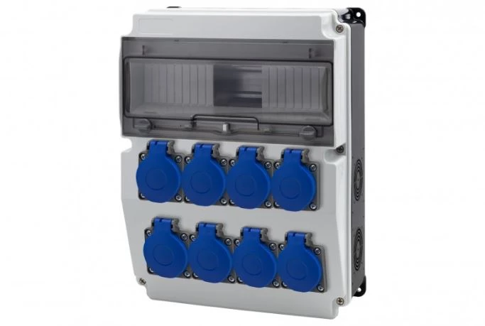 Rozdzielnica CAJA 12M BICOLOR - gniazda 8x230V /12 modułów/ IP44