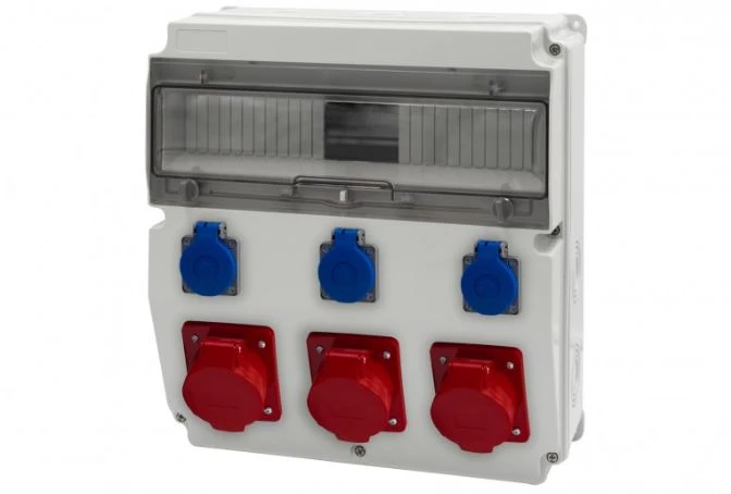 Rozdzielnica CAJA 15M - gniazda 3x16A 5p, 3x230V /15 modułów/ IP44